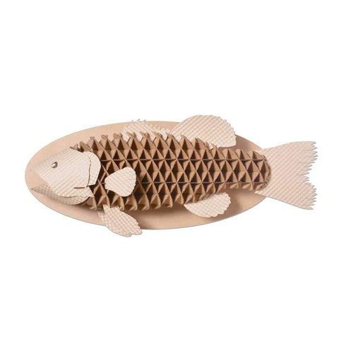 Cardboard Safari - Wayne the Cardboard Wall-Moutned Bass - Brown - Cabin Fever Outfitters