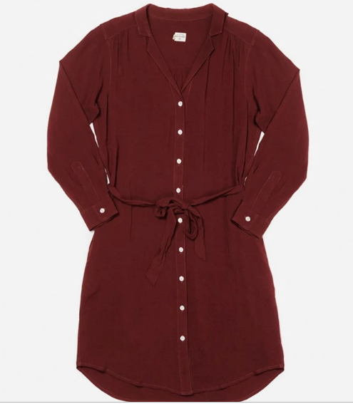 Burgundy emery dress top
