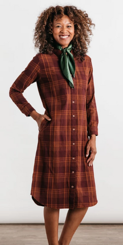 Ada Burgundy Plaid Dress - Cabin Fever Outfitters