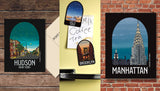 Hudson Illustration Co - About Town Co - Walkway over the Hudson NY - Sticker/Magnet/Print/Postcard: Sticker