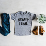 Gladfolk - Nearly Feral Kids Tee
• Gray: Youth Large
