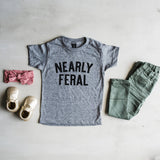 Gladfolk - Nearly Feral Kids Tee
• Gray: 2T