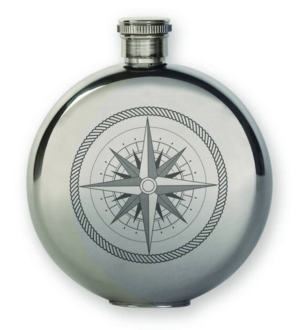 Kikkerland Design Inc - 5 Oz Found Flask Compass