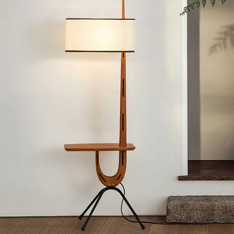 VIVZONE - Giraffe Soild Wood Tray Table Floor Lamp