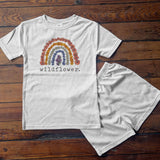 Barefoot Baby - "Wildflower" Rainbow Shirt Flower Nature Clothing for Girls: Youth S (6-8)