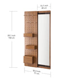 VIVZONE - 16.7'' Wide Solid Wood Jewelry Armoire