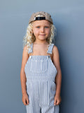 Of One Sea - Kid's Denim Overalls in Pinstripe: 12Y