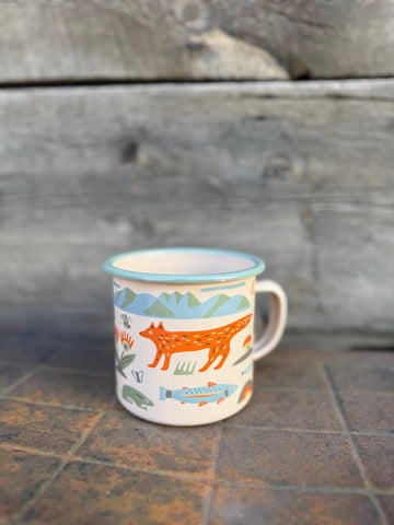Trek Light - Enamel Coffee & Camp Mug Mountain Stream | 16oz | Trout