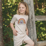 Barefoot Baby - "Wildflower" Rainbow Shirt Flower Nature Clothing for Girls: Youth XS (4-6)