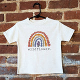 Barefoot Baby - "Wildflower" Rainbow Shirt Flower Nature Clothing for Girls: Youth M (8-10)