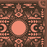 Land & She - Western Sun Bandana, Brown (Pre-Order): 21x21 inches in