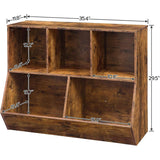 ShipItFurniture - Kids Bookshelf With Toy Storage Cubby 35.4 Inch Rustic Brown: Rustic Brown / 35.4"L X 11.8"W X 29.5"H