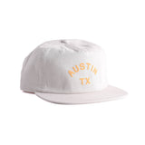 Endless August Supply Co. - Customizable Arch City Cotton Hat | Name Drop Hat: Bone/burgundy