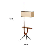 VIVZONE - Giraffe Soild Wood Tray Table Floor Lamp