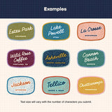 Endless August Supply Co. - Customizable Dotty Handwritten Script Text Sticker: 19 - purple/off white/royal blue / Standard 3" Size