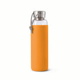 Black+Blum - Glass Water Bottle - Leak Proof with Protective Sleeve 600ml: Coral