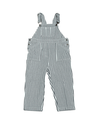 Of One Sea - Kid's Denim Overalls in Pinstripe: 1T