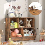 ShipItFurniture - Kids Bookshelf With Toy Storage Cubby 35.4 Inch Rustic Brown: Rustic Brown / 35.4"L X 11.8"W X 29.5"H
