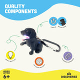 Big Discoveries / Sun Co. - WildLight Animal Carabiner Flashlight - Black Labrador Dog