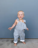 Of One Sea - Kid's Denim Overalls in Pinstripe: 6T