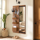 VIVZONE - 16.7'' Wide Solid Wood Jewelry Armoire