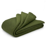 ECUALAMA - Nulti - Baby Alpaca Blanket - Extra Large - Solid reversible - olive green/cream