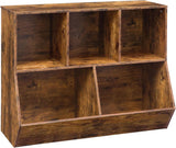 ShipItFurniture - Kids Bookshelf With Toy Storage Cubby 35.4 Inch Rustic Brown: Rustic Brown / 35.4"L X 11.8"W X 29.5"H