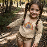 Barefoot Baby - "Wildflower" Long Sleeve Nature Rainbow 4T
