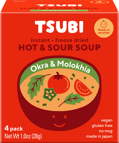 TSUBI Soup - Hot & Sour Tomato Soup with Okra 4 Pack 