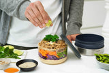 Black+Blum - Glass Lunch Box - Leak Proof Microwave-Safe Glass Lunch Bowl: Slate