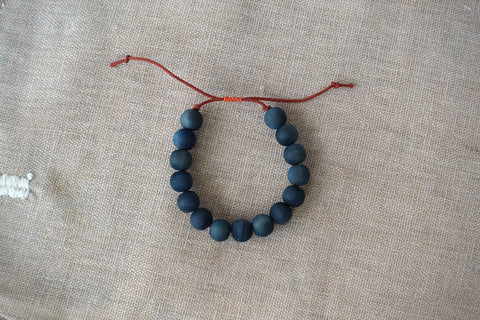 Curious Corners - Indigo-Dyed Yakusugi Cedar Beads Bracelet