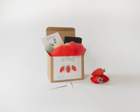 PetitFelts - Needle Felting Kit - DIY - Strawberry