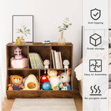 ShipItFurniture - Kids Bookshelf With Toy Storage Cubby 35.4 Inch Rustic Brown: Rustic Brown / 35.4"L X 11.8"W X 29.5"H