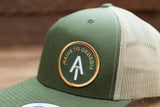 Squatchy - Appalachian Trail, Vintage Style Trucker Hat | SnapBack Cap: Brown/Khaki