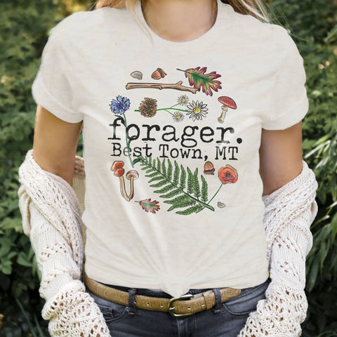 Barefoot Baby - rhinebeck Forager Adult Hiking Tee Shirt: L