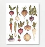 Fox & Fables - Art Print - Root Veggies: 8x10