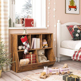 ShipItFurniture - Kids Bookshelf With Toy Storage Cubby 35.4 Inch Rustic Brown: Rustic Brown / 35.4"L X 11.8"W X 29.5"H
