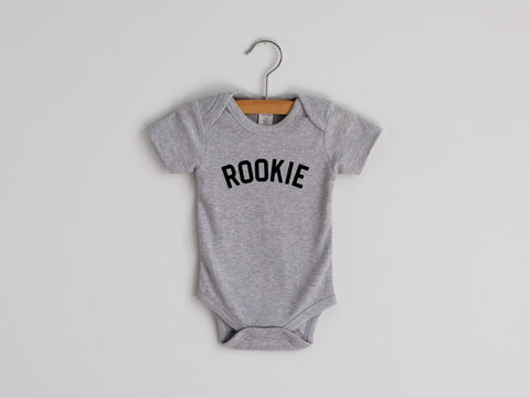 Gladfolk - Gray Rookie Modern Baby Bodysuit: 6-12 Months / Short Sleeve