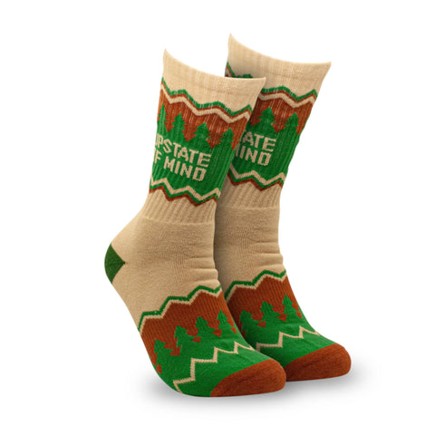 Compas Life - Upstate of Mind - Upstate of Mind Standard Socks - Green / Tan
