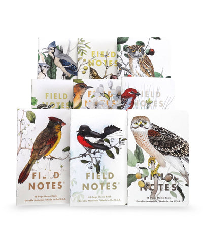 Field Notes - Birds and Trees of North America: Pack A: Screech Owl - Blue Jay - Brewer Sparrow - Cabin Fever Outfitters