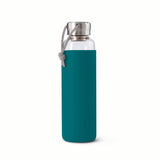 Black+Blum - Glass Water Bottle - Leak Proof with Protective Sleeve 600ml: Coral