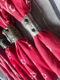 Boots Are My Roots - Cherry Red Hand Dyed Bandanas 