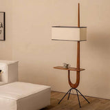 VIVZONE - Giraffe Soild Wood Tray Table Floor Lamp