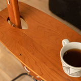 VIVZONE - Giraffe Soild Wood Tray Table Floor Lamp
