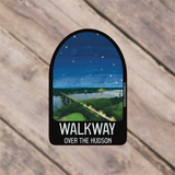 Hudson Illustration Co - About Town Co - Walkway over the Hudson NY - Sticker/Magnet/Print/Postcard: Sticker