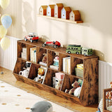 ShipItFurniture - Kids Bookshelf With Toy Storage Cubby 35.4 Inch Rustic Brown: Rustic Brown / 35.4"L X 11.8"W X 29.5"H