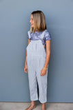 Of One Sea - Kid's Denim Overalls in Pinstripe: 1T