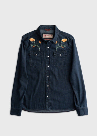 Iron & Resin - Field Denim Shirt: Indigo / XX-Large