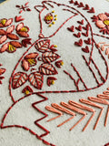 Folk Fox Complete Embroidery Kit - Colour