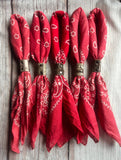 Boots Are My Roots - Cherry Red Hand Dyed Bandanas 